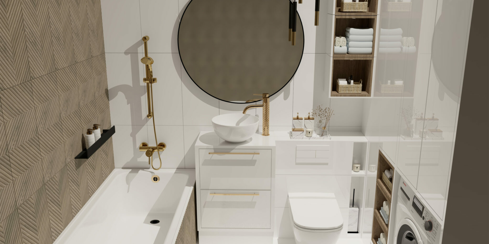 Projekt jasnej łazienki